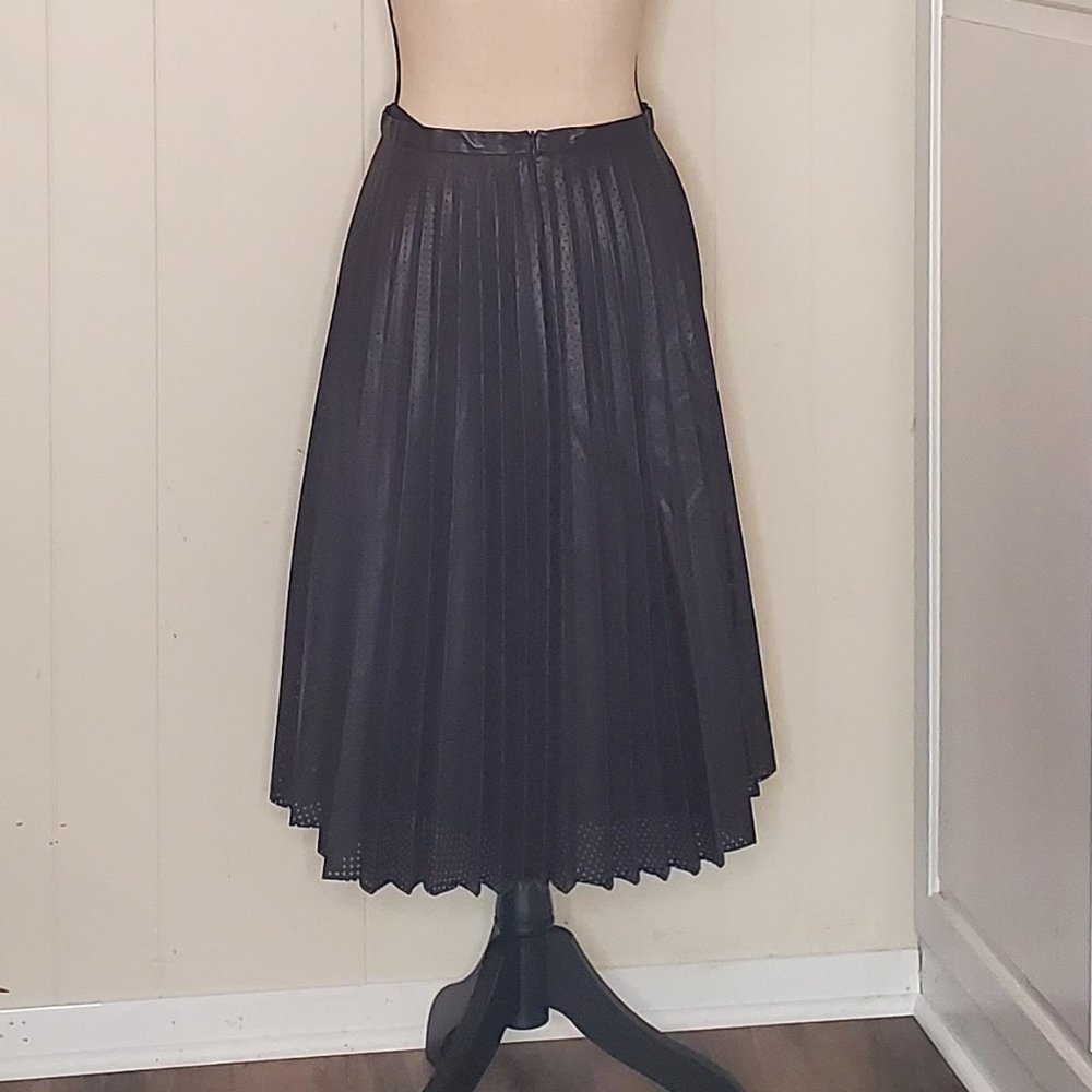 Zara Brown Perforated Faux Leather Skirt